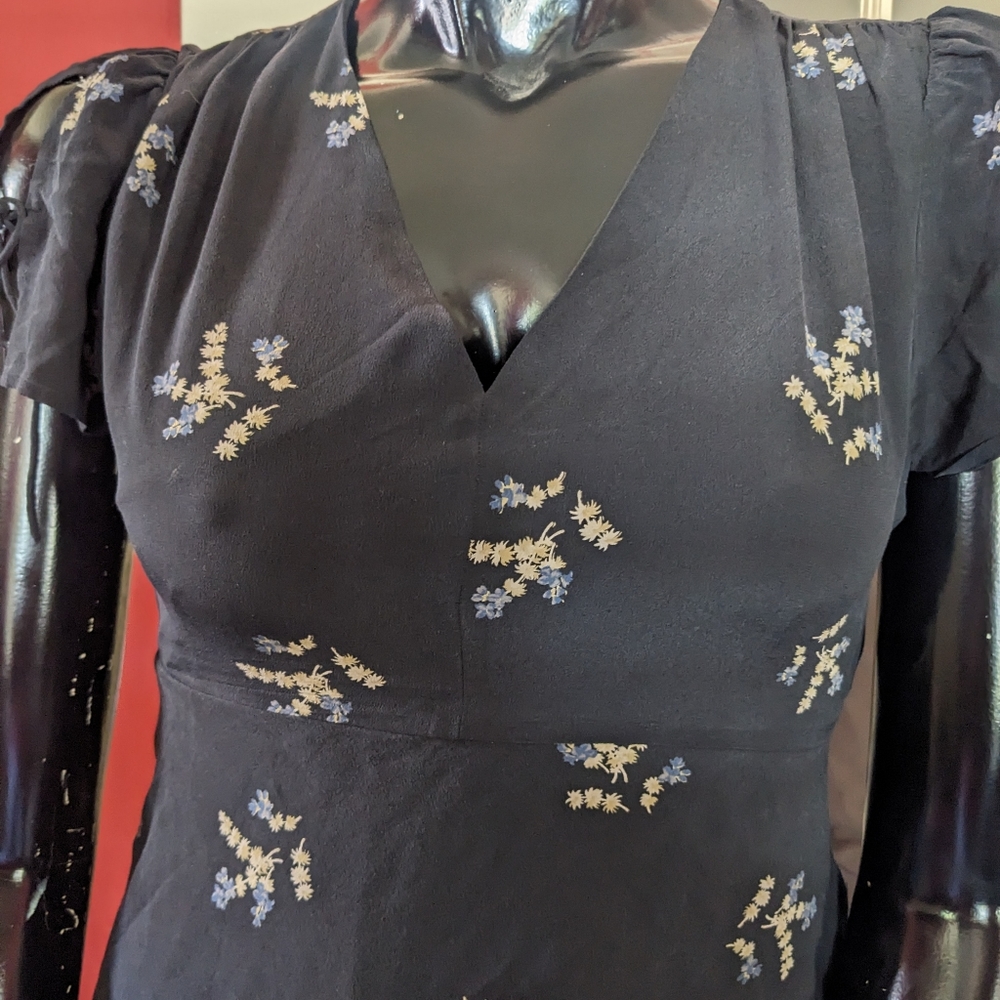 (Host Pick)Madewell Silk Poppy dress in Wild Botanic print - Picture 3 of 15